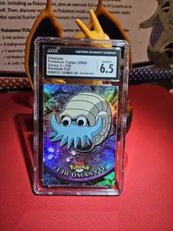 2000 Topps Pokemon TV Series #138 Omanyte RAINBOW FOIL CGC 6.5 - Image 1