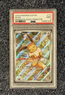 PSA 9 Eevee Prismatic Evolutions ETB Promo Graded Card #173 - Image 1