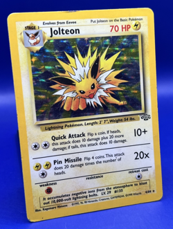 1999 Pokemon Card Jolteon Jungle 4/64 Holo Unlimited Holo Rare HP - Image 3