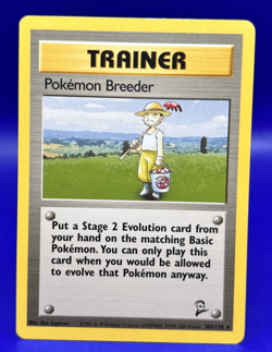 Pokemon Card Base Set 2 Unlimited Pokemon Breeder 105/130 Rare LP-MP+ - Image 1
