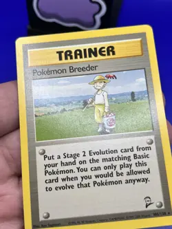 Pokemon Card Base Set 2 Unlimited Pokemon Breeder 105/130 Rare LP-MP+ - Image 4