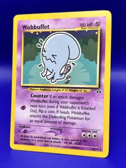 Pokemon Card Neo Discovery Non-Holo Wobbuffet 35/75 Rare LP - Image 2