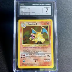 Charizard Base 4/102 Holo Rare INCOMPLETE HOLO ERROR Pokemon Card CGC 7 NM - Image 3