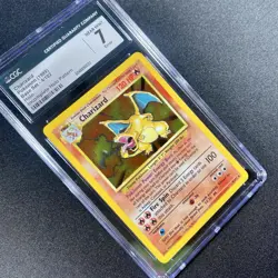 Charizard Base 4/102 Holo Rare INCOMPLETE HOLO ERROR Pokemon Card CGC 7 NM - Image 5