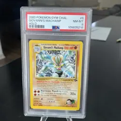 Pokemon TCG Giovanni's Machamp Holo Unlimited Rare Card Gym Challenge - Image 1