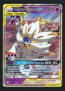 Solgaleo & Lunala GX 75/236 SM - Cosmic Eclipse Ultra Rare Pokemon TCG - Image 1
