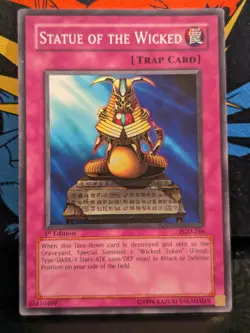 YuGiOh Statue of the Wicked PGD-046 1st Ed Pharaonic Guardian Super Rare NM - Image 1