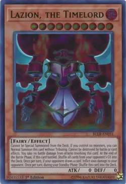 1x (NM) Lazion, the Timelord - BLLR-EN031 - Ultra Rare - 1st Edition YuGiOh - Image 1