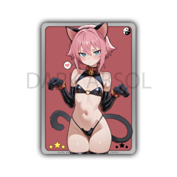 Cat Girl | Custom Anime Trading Card Waifu Art TCG | Collectible NSFW Adult Card - Image 1
