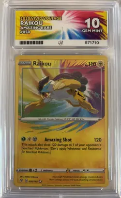 Raikou Amazing Rare 050/185 Vivid Voltage Ace 10 Gem Mint Pokemon Card - Image 1