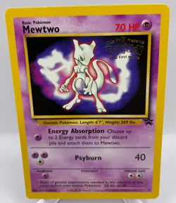 Mewtwo #3 Black Star Promo Pokemon Card WOTC 1999 WB First Movie MP - Image 1