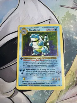 Pokemon Cards: Base Set 1st Edition Rare Holo: Blastoise 2/102 - Image 1