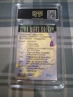💎 Star Wars Galaxy 1993 Topps GMA Grade 10 GEM Title Card Darth Vader #1 Card - Image 5