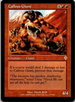 Callous Giant [Invasion] Magic MTG Never Played NP Rare 2000 Mark Brill Creature - Image 1