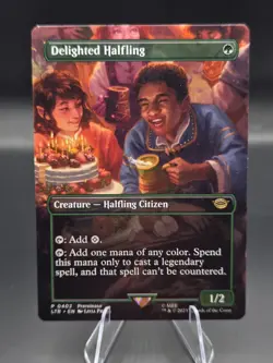 Delighted Halfling Prerelease, LOTR: Tales of Middle-Earth (LTR) #402 Regular - Image 1