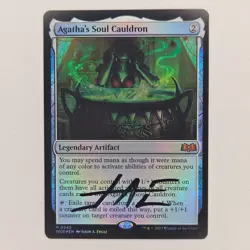 SIGNED FOIL AGATHA'S SOUL CAULDRON WIDLS OF ELDRAINE JASON A. ENGLE NM MTG - Image 1