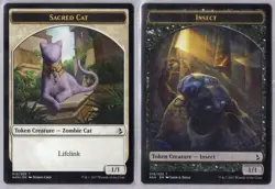 1x Sacred Cat / Insect Double-Sided Token - Amonkhet - Near Mint - Image 1