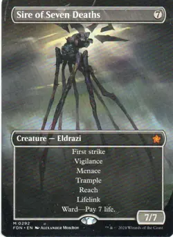 MTG: Foundations: Borderless Sire of Seven Deaths: Lightly Played Condition - Image 1