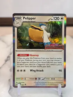 Pokemon TCG Pelipper (Prerelease) [Staff] Sv: Scarlet & Violet Promo Holo NM - Image 1