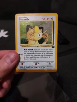 Meowth Promo 10 - Black Star GB Game Boy Stamped - Holo Rare Pokemon Card - LP - Image 1