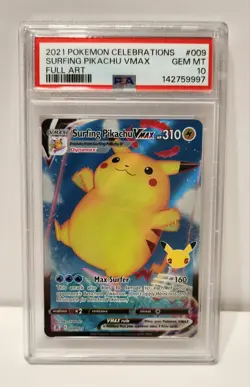 2021 Pokemon Celebrations Lot of 2 PSA 10 Cards: Flying & Surfing Pikachu VMAX - Image 3