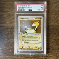 2003 POKEMON EX DRAGON #89 AMPHAROS EX-HOLO PSA 7 - Image 1