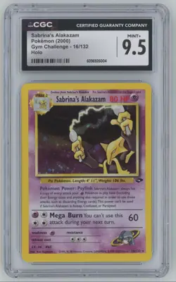 2000 Pokemon Gym Challenge Sabrina’s Alakazam CGC 9.5 Holo #16 - Image 1