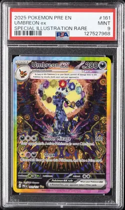 2025 POKEMON PRE EN-PRISMATIC EVOLUTIONS #161 UMBREON EX PSA 9 - Image 1