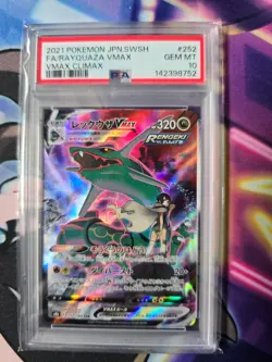 PSA 10 Pokemon Rayquaza VMAX 252/184 S8b: Vmax Climax Holo (Japanese) PSA 10 - Image 1