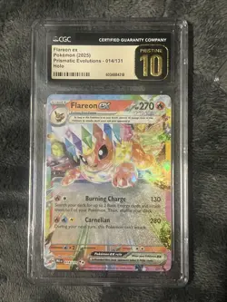 2025 Pokemon Prismatic Evolutions #014/131 Flareon Ex CGC 10 PRISTINE - Image 1