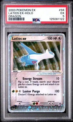 2003 Pokemon EX Dragon #94 Latios Holo PSA 5 - Image 1