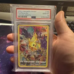 PSA 10 Pikachu Pokemon TCG Crown Zenith Secret Rare Full Art Holo 160/159 2023 - Image 1