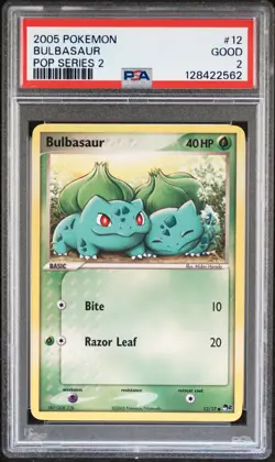 2005 POKEMON POP SERIES 2 #12 BULBASAUR PSA 2 - Image 1