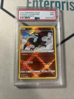 PSA 9 2023 Pokemon SWSH Radiant Charizard 020/159 CROWN ZENITH #20 MINT Graded - Image 1