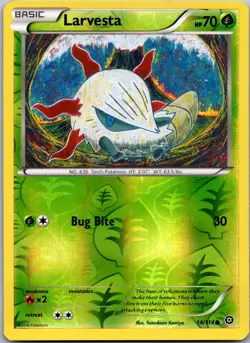 Larvesta 14/114 - XY - Steam Siege Common Pokemon TCG NM - Image 1