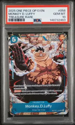 Monkey.D.Luffy - OP11-058 (TR) OP13 Carrying On His Will Foil PSA 10 Gem Mint - Image 1