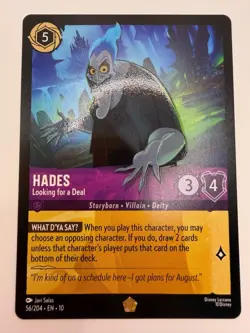 Disney Lorcana Hades Looking for a Deal 56/204 Holo Whispers in the Well NM - Image 1