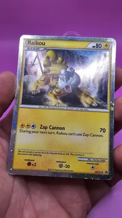 Pokemon TCG Raikou HGSS19 Black Star Promo Holo MP💛⚡💛 - Image 5