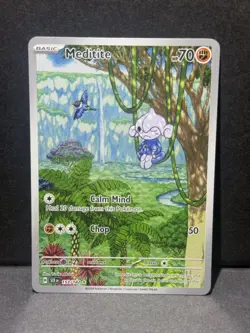 Pokemon 2024 Stellar Crown Meditite #153/142 Illustration Rare NM - Image 1