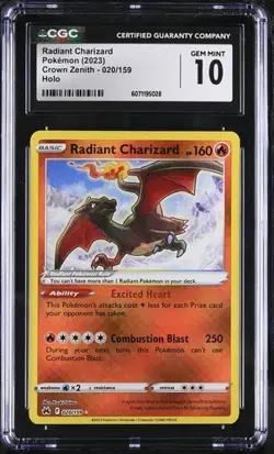 CGC 10 RADIANT CHARIZARD 020 CROWN ZENITH SWORD & SHIELD POKEMON GEM MINT - Image 1