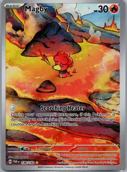 Magby 186/182 Illustration Rare Paradox Rift Pokemon Holo Near Mint - Image 1