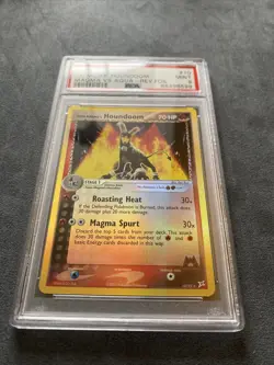 PSA 9 Pokemon TM Magma VS Aqua Magma's Houndoom Reverse Holo 10/95 - Image 1