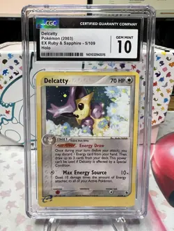 Pokemon - Delcatty - CGC 10 Gem Mint - EX Ruby & Sapphire 5/109 - Holo - Image 1