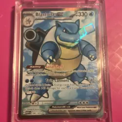 Pokemon TCG Blastoise ex Ultra Rare Holo 184/165 Sv: Scarlet & Violet 151 330 HP - Image 1