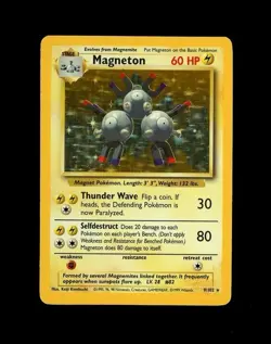 1999 WOTC Pokemon MAGNETON HOLO 9/102 RARE! LP - - Image 1