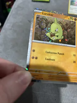 Pokemon TCG - Larvitar (Cosmo Holo) - [105/197] Obsidian Flames Swirl! - Image 2