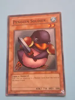 Yugioh - Penguin Soldier Super Rare Unlimited Ed. SDJ-022 MP - Image 1