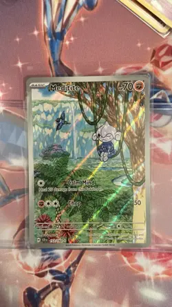 Pokemon TCG Meditite Stellar Crown 153/142 Illustration Rare Card NM Condition - Image 1