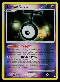 Pokemon Card - Unown [T] Mysterious Treasures 67/123 Reverse Holo Uncommon - Image 1