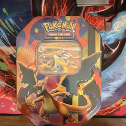 Pokemon Mega Charizard X Y Tin Mega Evolution Series 2023 Trading Card Game - Image 1